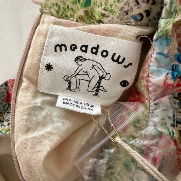 Pink and Green Long Sleeve Gown with Mock Neck - Picture 10 of 16